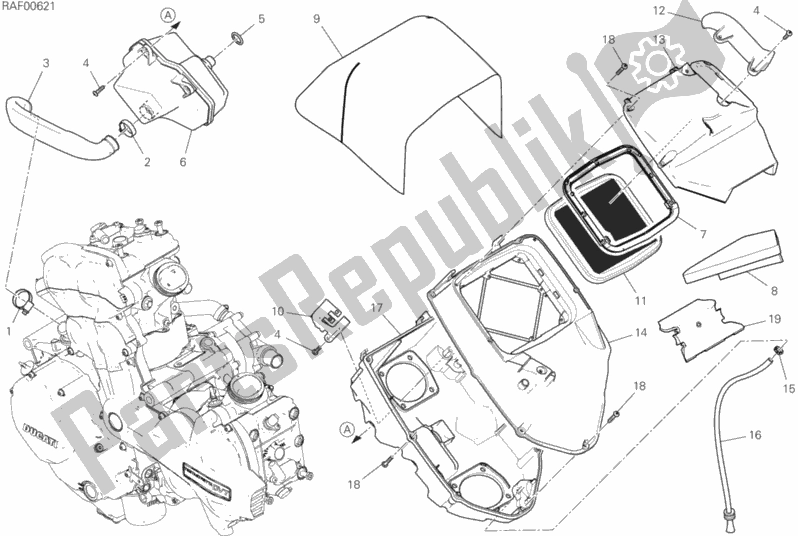 Alle onderdelen voor de Inname van de Ducati Multistrada 1260 ABS Brasil 2018
